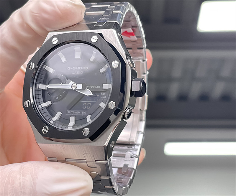 For Casioak GA2100/2110 Mod Kit 4rd Gen Royal Oak Metal Bezel Case Rubber Strap