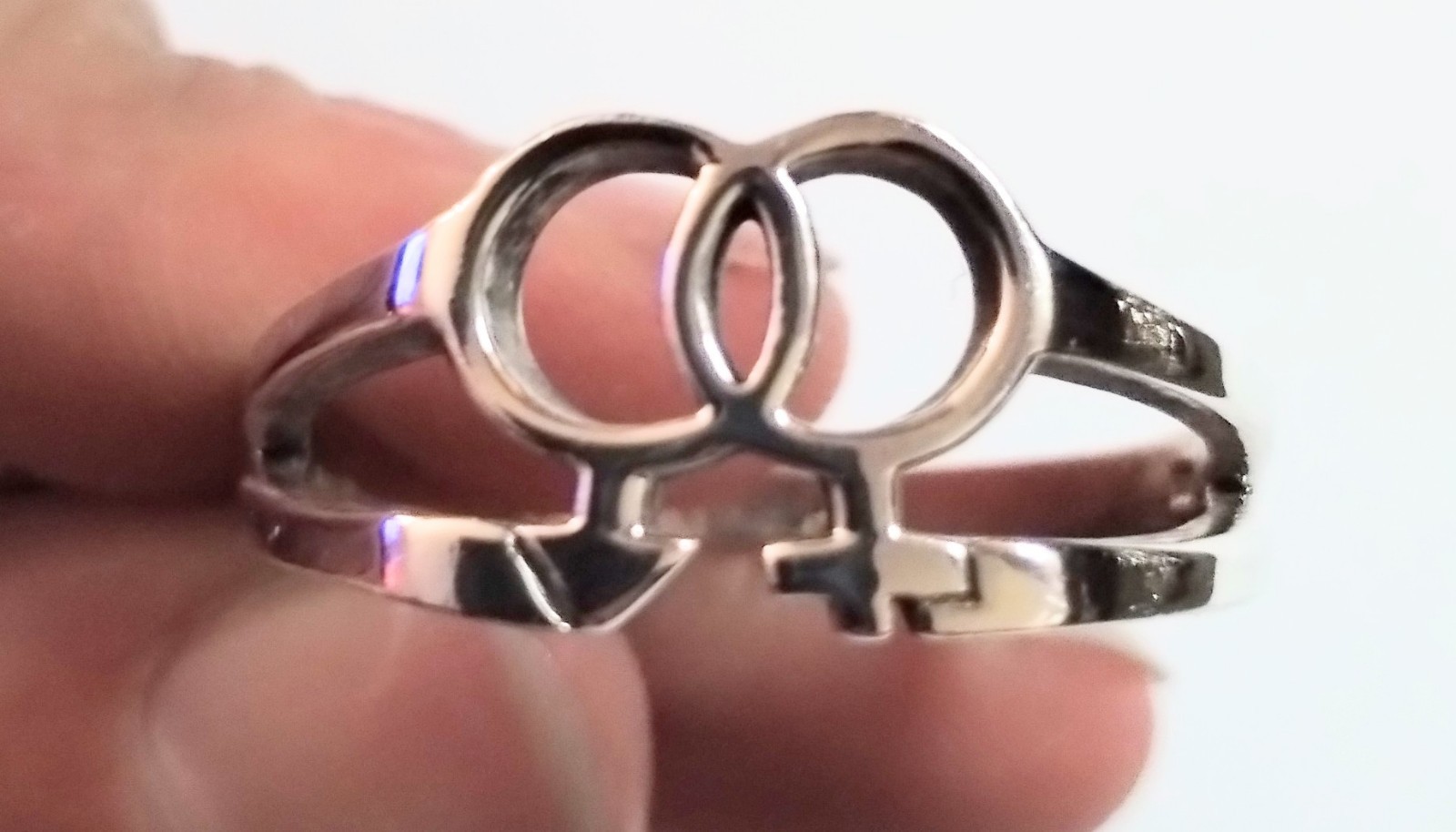 Sterling Silver male and female Symbol Ring Size 15