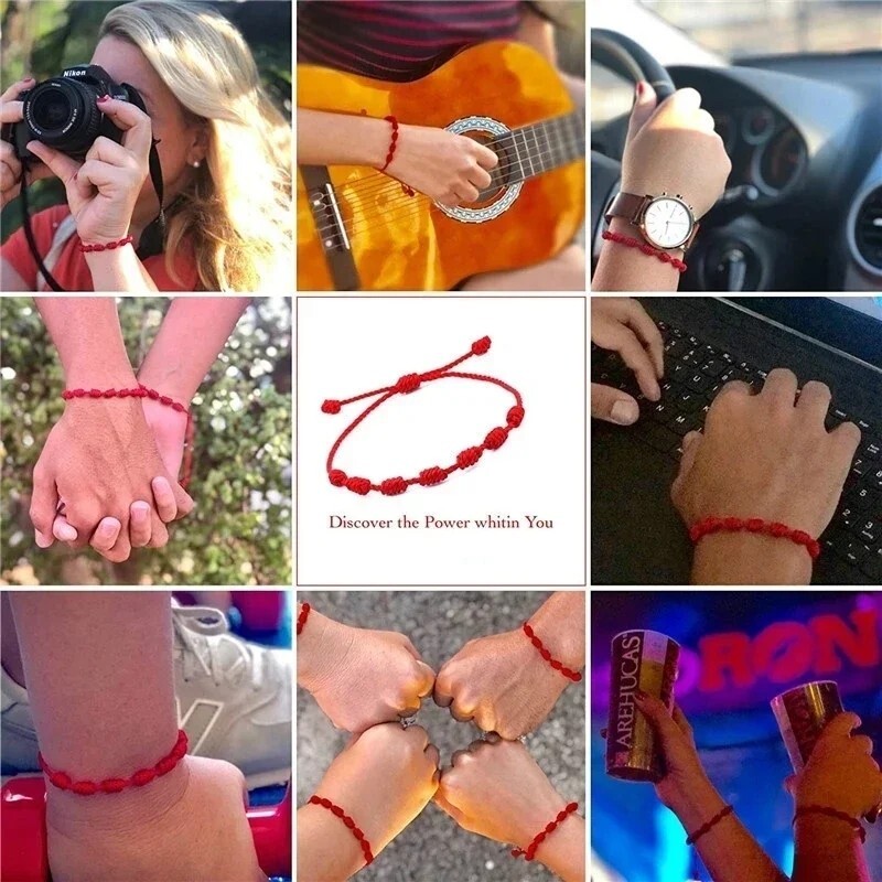 Tibetan Buddhist 2 Bracelet Lucky Handmade Braided Adjustable Knot Charm Unisex