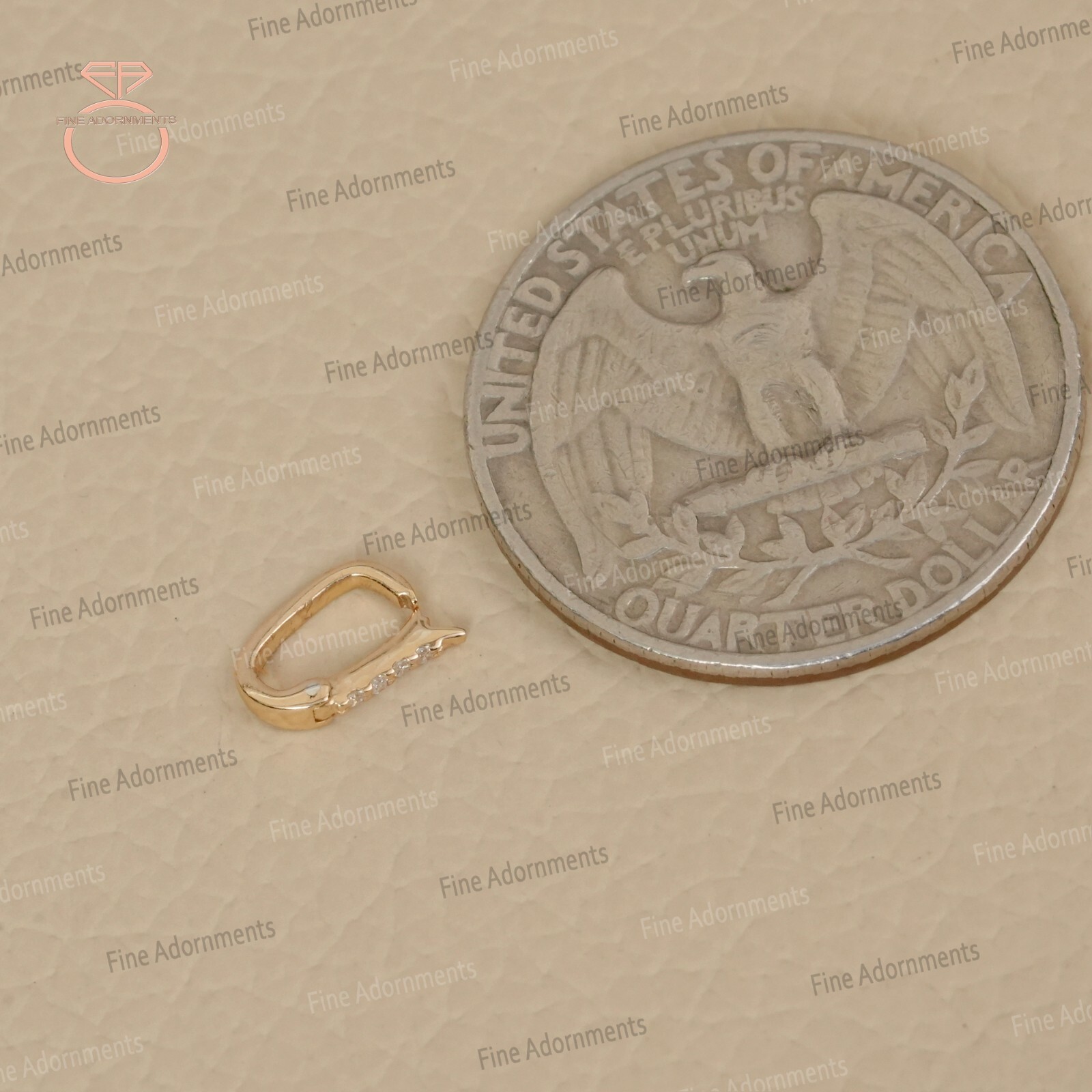 Natural Pave Diamond Solid 14K Yellow Gold Clasp Finding Handmade Charm Jewelry