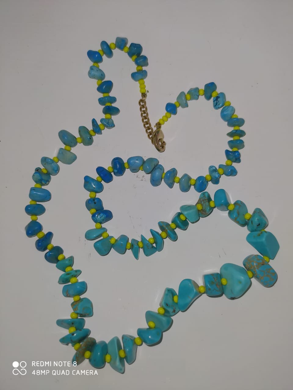 For Turquoise lovers, A Set of natural Turquoise Stones & Yellow Pearls.