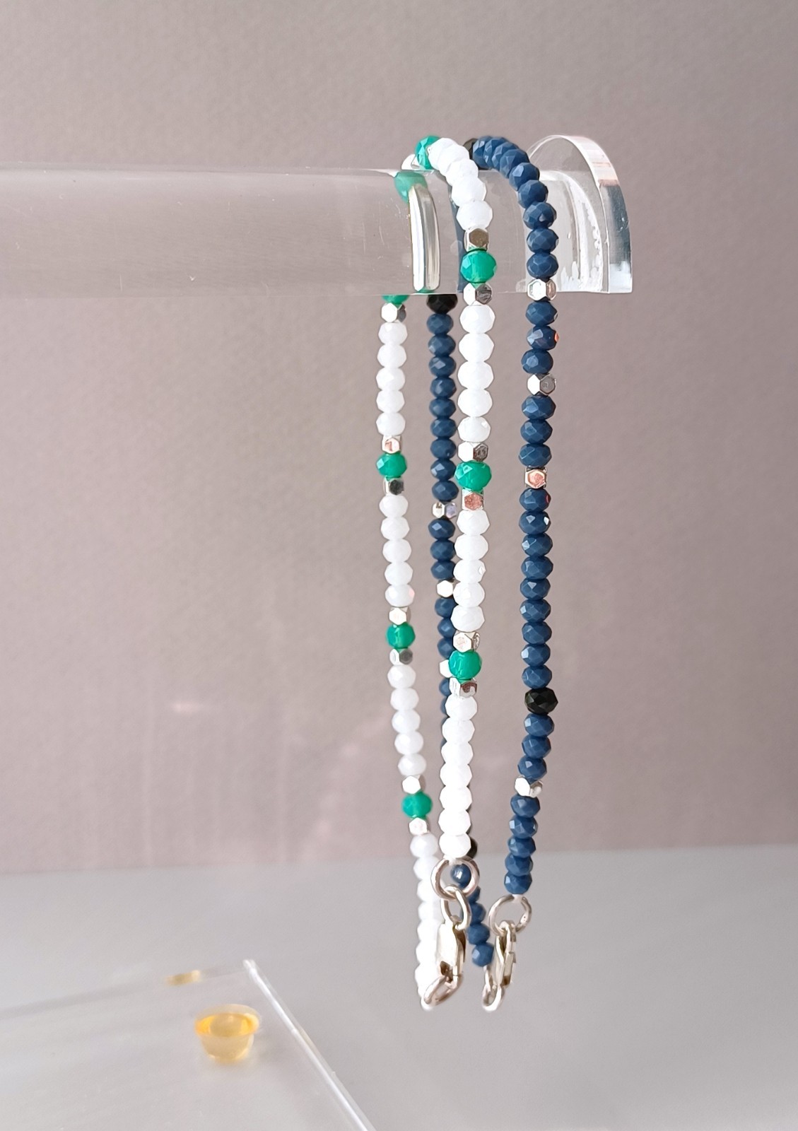 New women’s crystal beads handmade ankle bracelet 2 colors optional