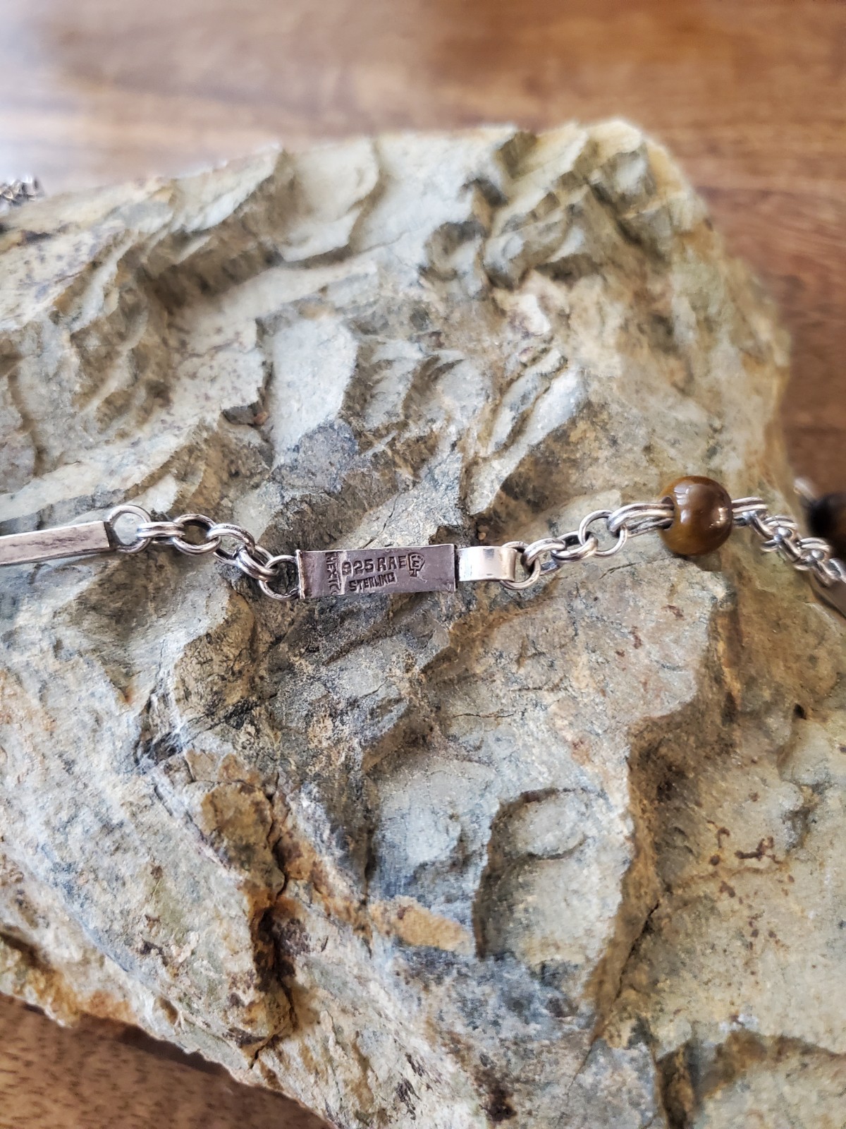 RAE Designer Collier Sterling Silber 925 mit Tigers Eye Kugeln Mexico Jahre