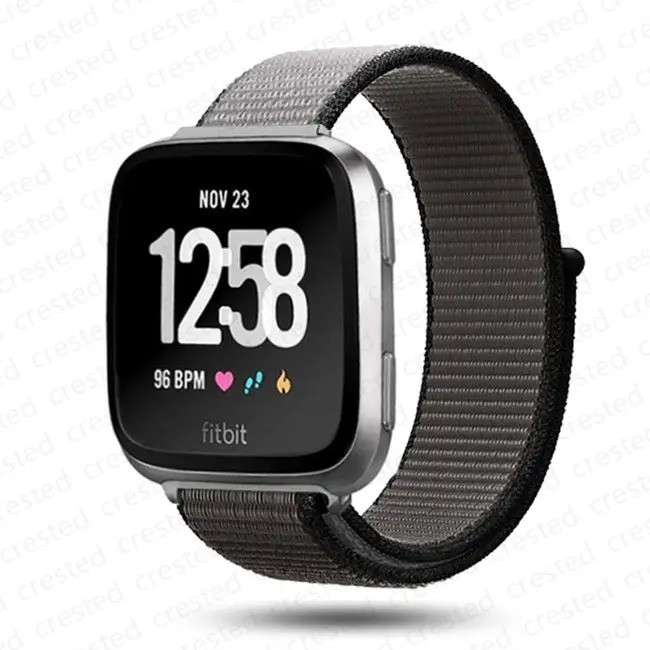 Woven Nylon Strap Sport Wristband Watch Band For Fitbit Versa 4 /3