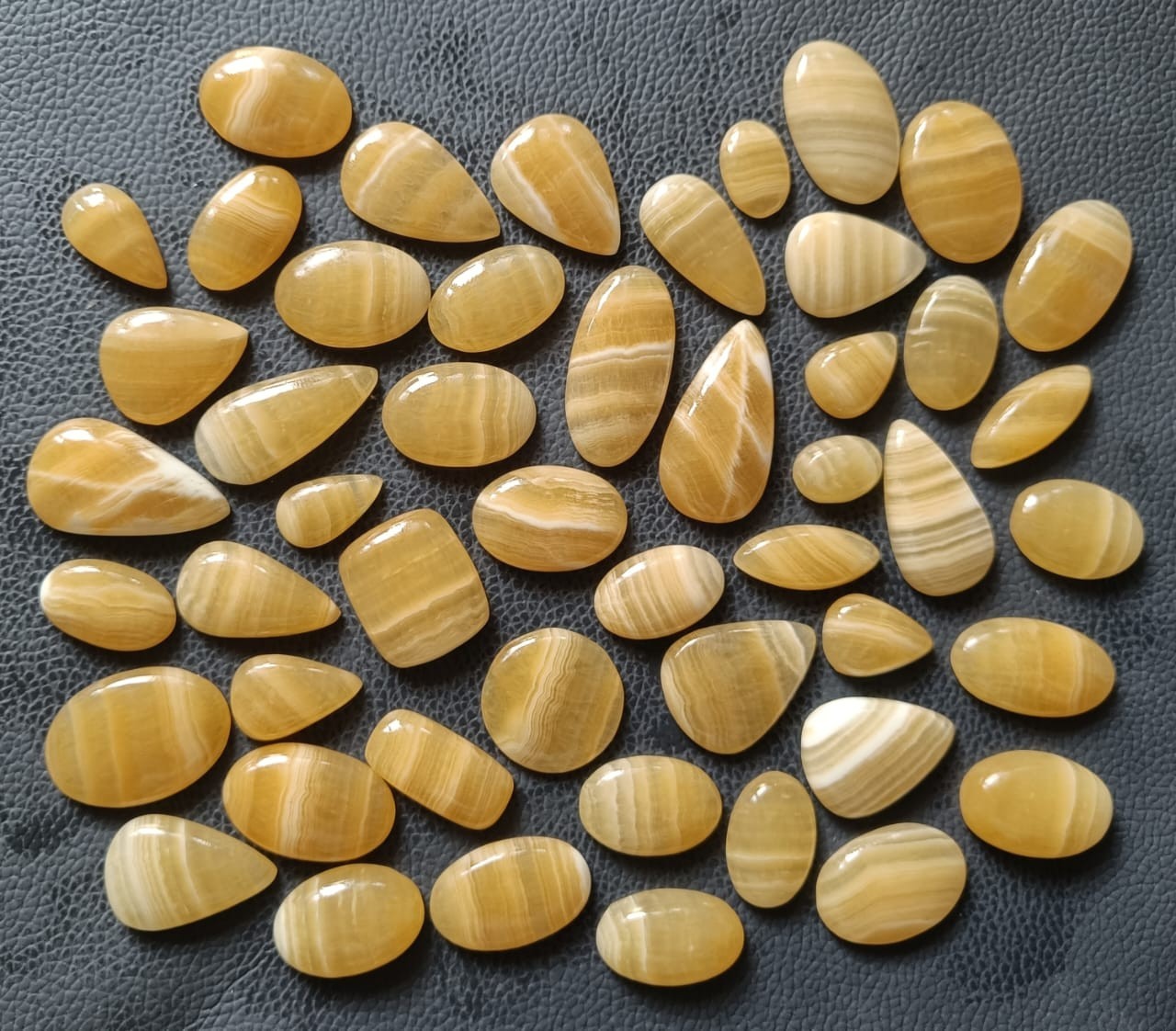 Natural Yellow Lace Agate Mix Shape Cabochon Loose Gemstone Wholesale Lot