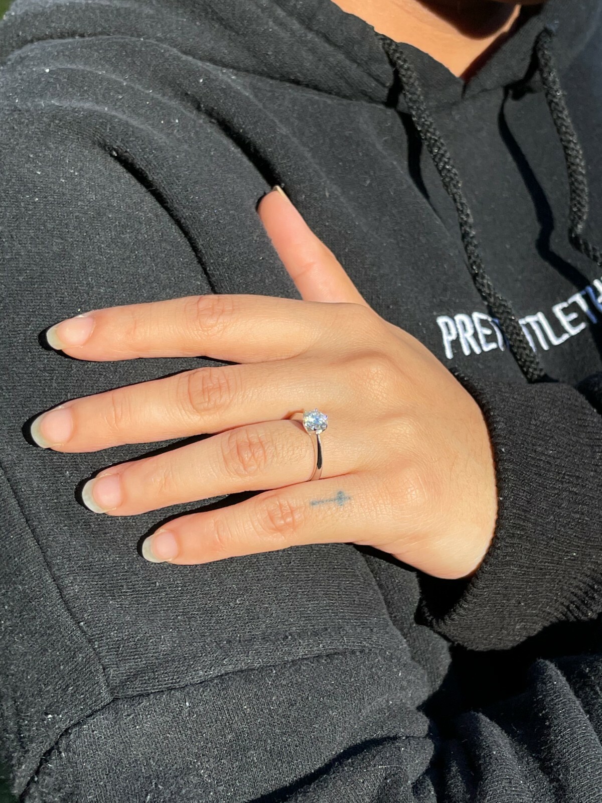 0.5-4ct Real Moissanite Engagement Promise Ring Passes Diamond Tester 925 Silver