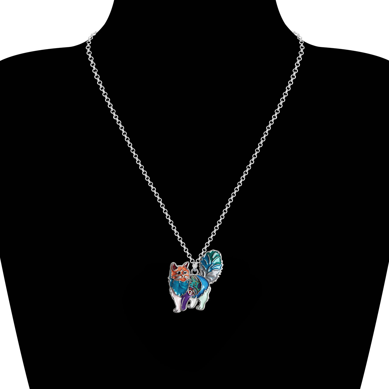 Enamel Alloy Adorable Cat Necklace Pendant Pets Charms Jewelry Gifts for Women