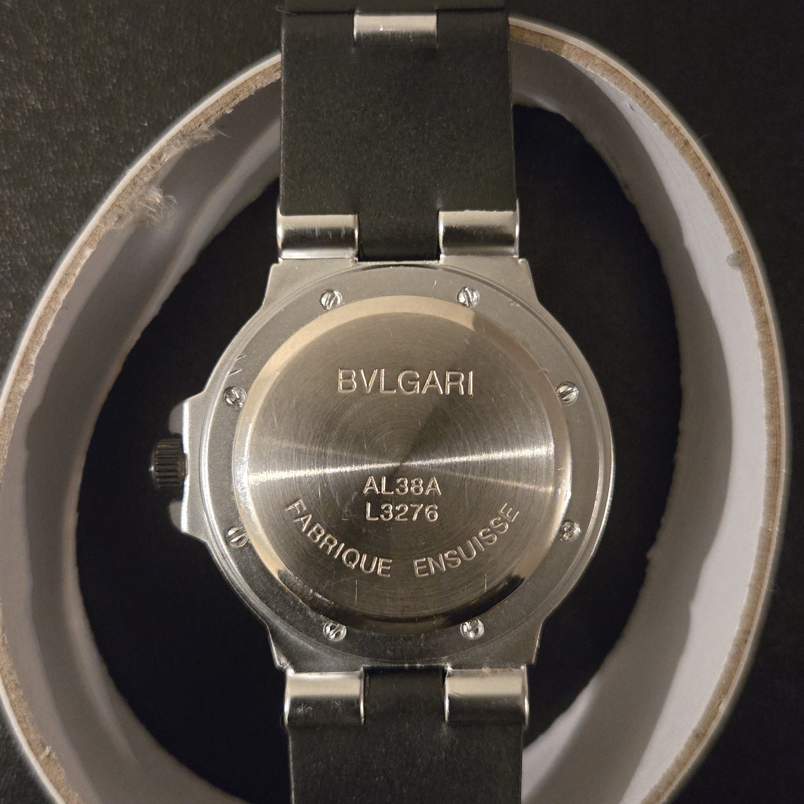 Bulgari Aluminium Al38a L3276 Men’s Watch 34mm black dial, white baton numerals