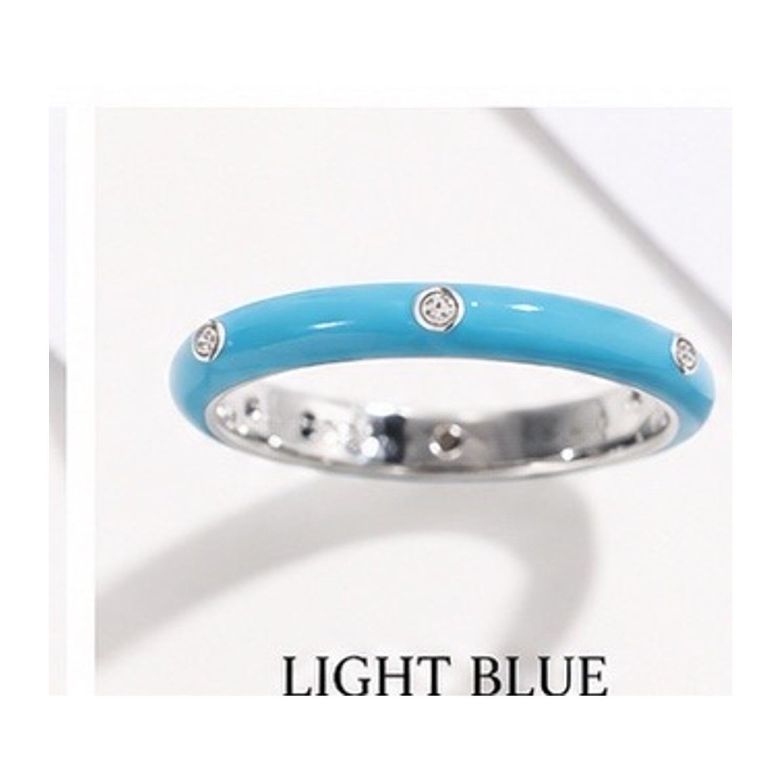 Stackable Enamel Ring with Stone Colorful Womens Fashion Ring Teens Gift Color