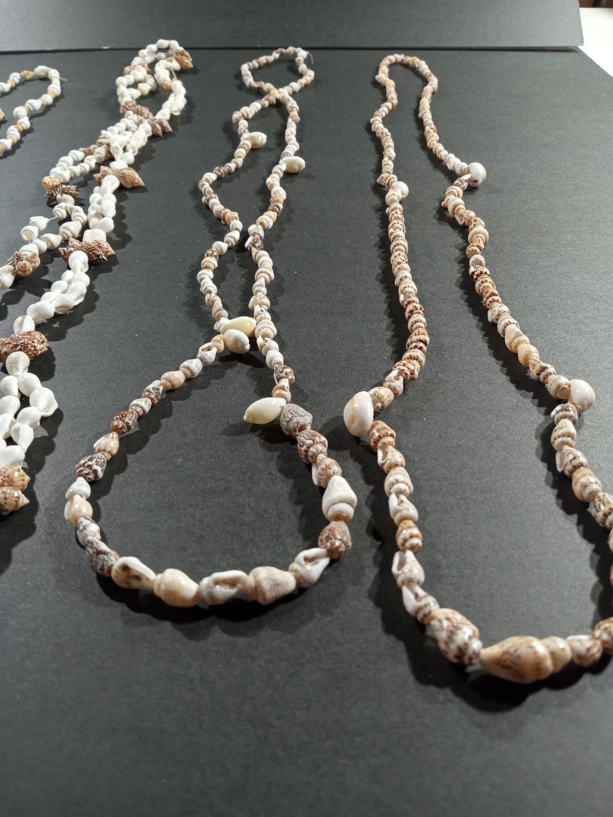 Lot Of 14 Seashell Necklaces 30-34in Long Mixed Earthy Tones Beach Vacation Vibe