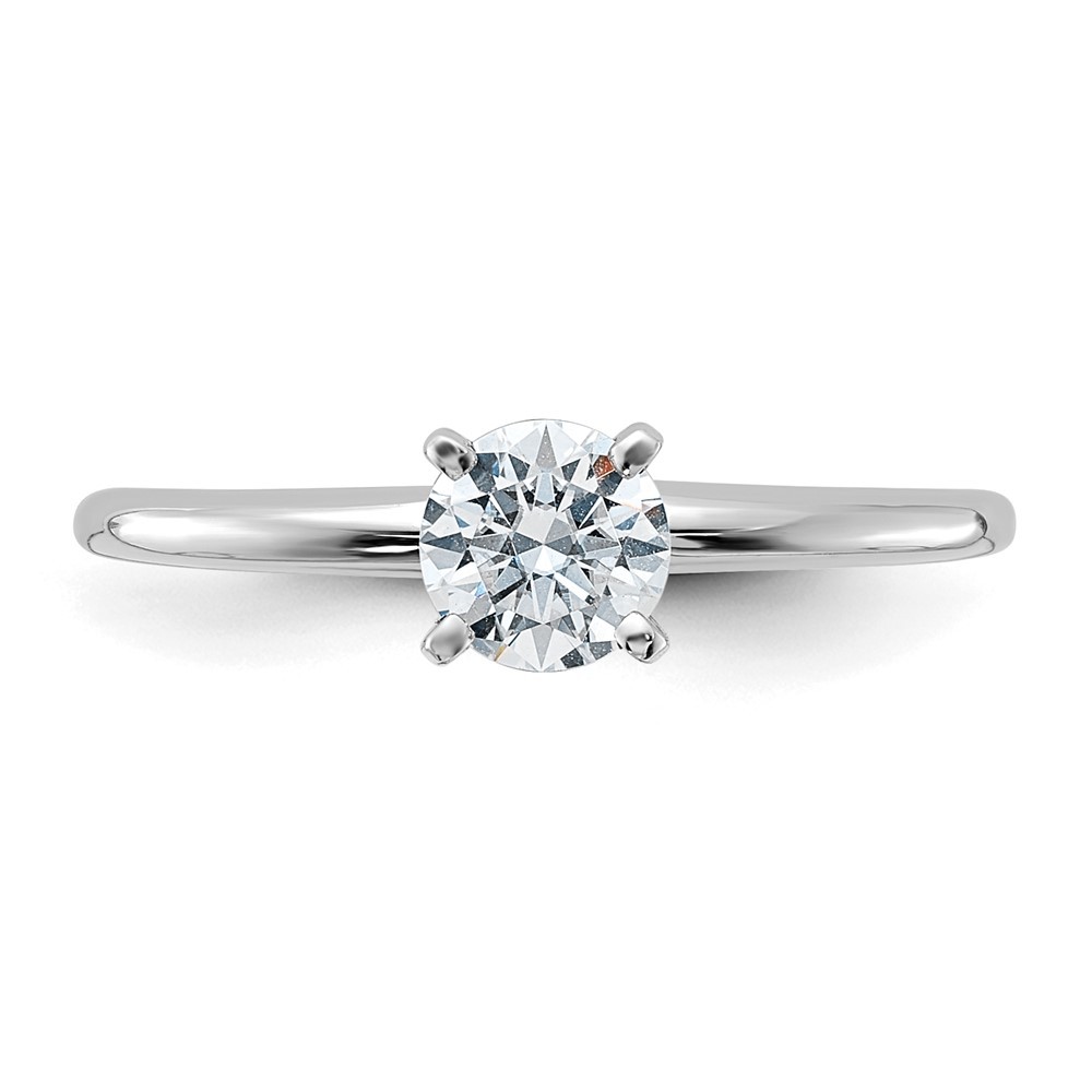 14k White Gold Round Cut Moissanite Solitaire Engagement Ring Size 7