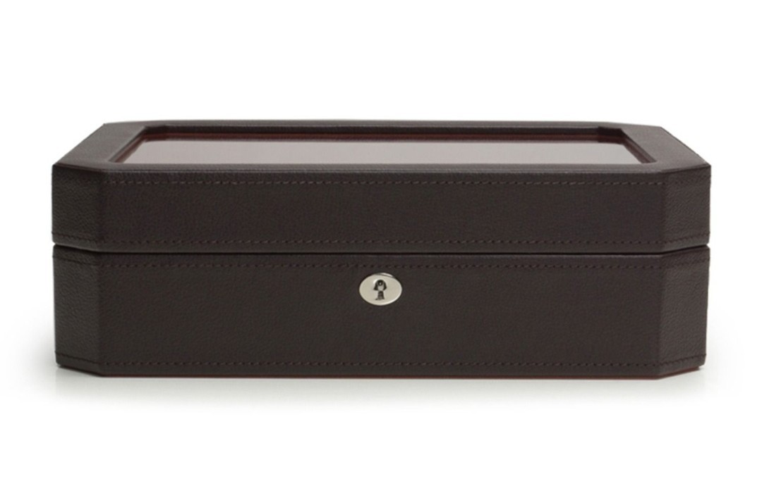 WOLF Windsor 10 Piece Watch Box Storage Case 458406 Brown & Orange BRAND NEW!