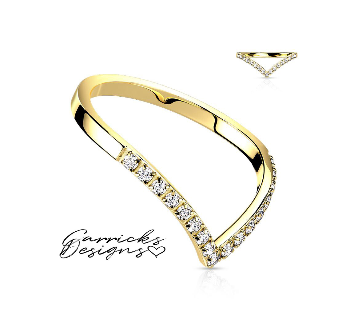 Women’s Gold Dainty Chevron Promise Ring – Promise Ring For Girls