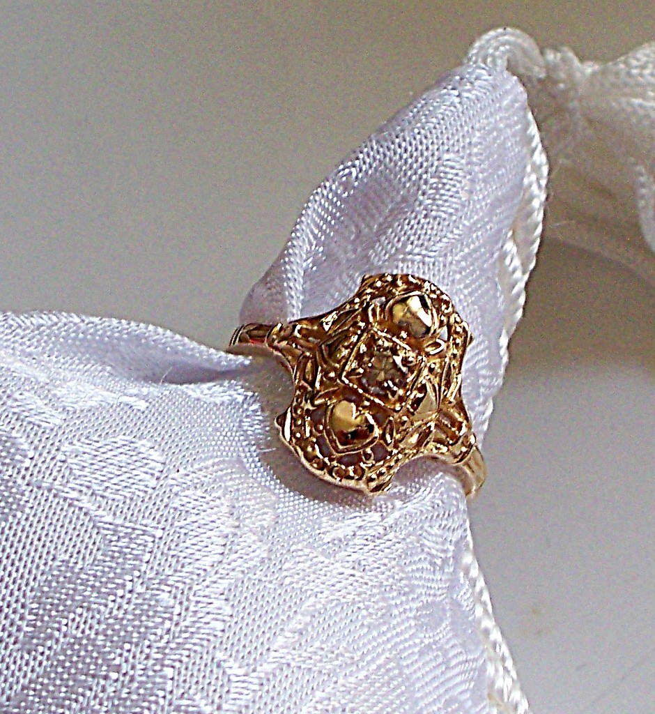 NEW Women’s 14KYG Genuine Cognac Diamond Filigree Ring Size 7 – G19