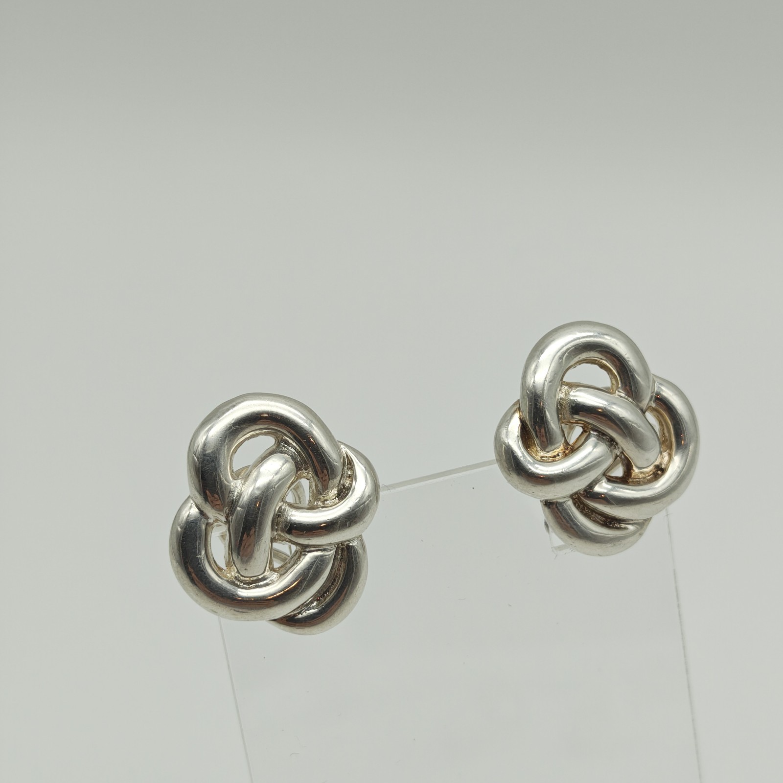 Angela Cumming AC Studio Sterling Silver 925 14K Gold Posts Knot Earrings