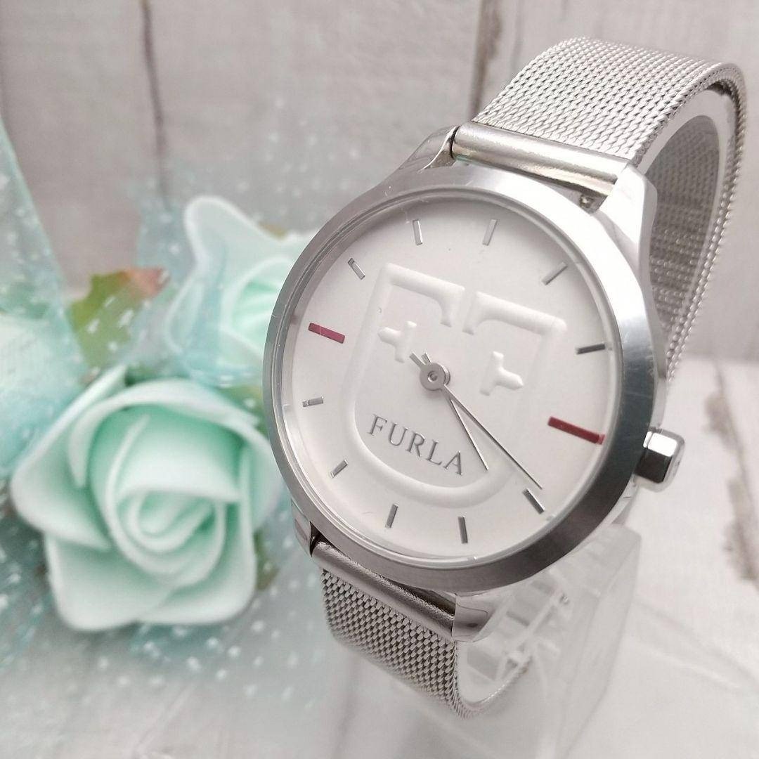 Working Item Furla Wristwatch Ladies’ Unisex Brand Logo Mesh Belt