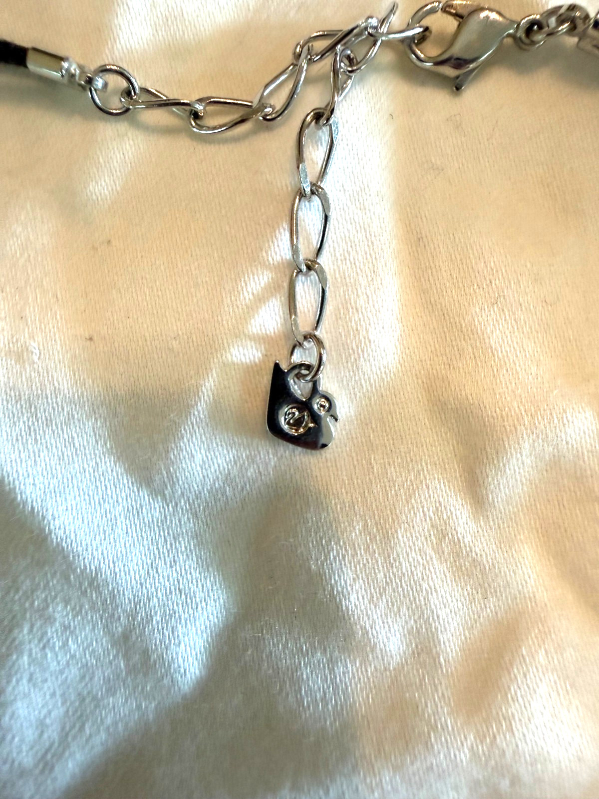 VTG Swarovski Crystal Choker with Waxed Cord and Lobster Clasp