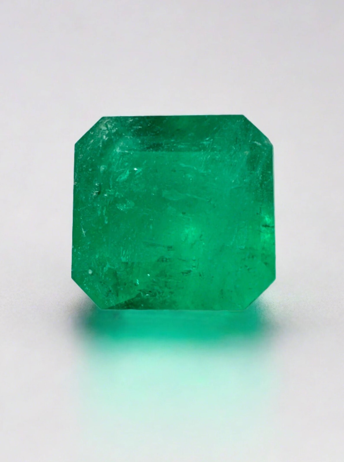 1.84 Carat 8×8 MM Natural Loose Colombian Emerald- Asscher Cut Gemstone