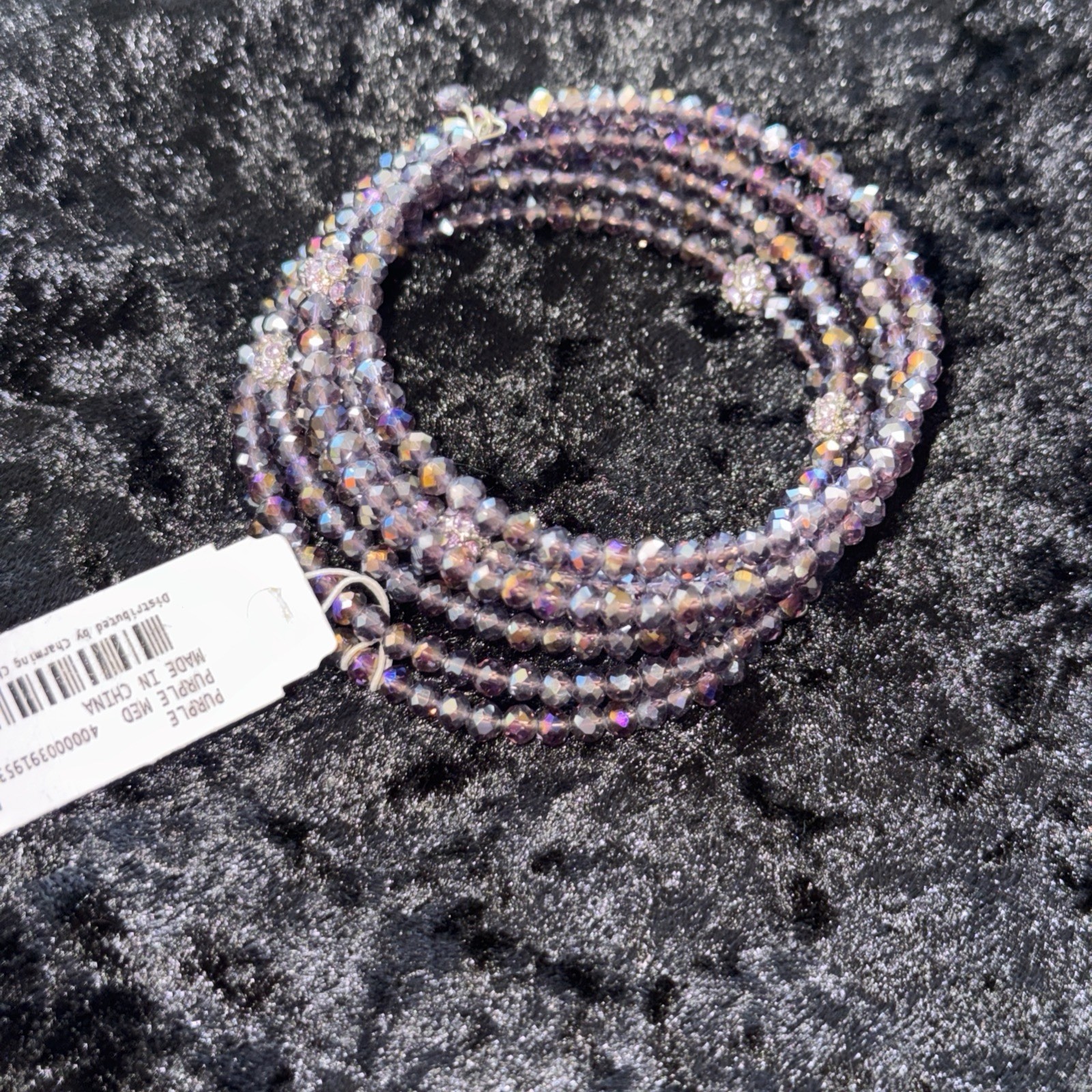 Wire Wrap Bracelet – Micro Beaded – purple NWT