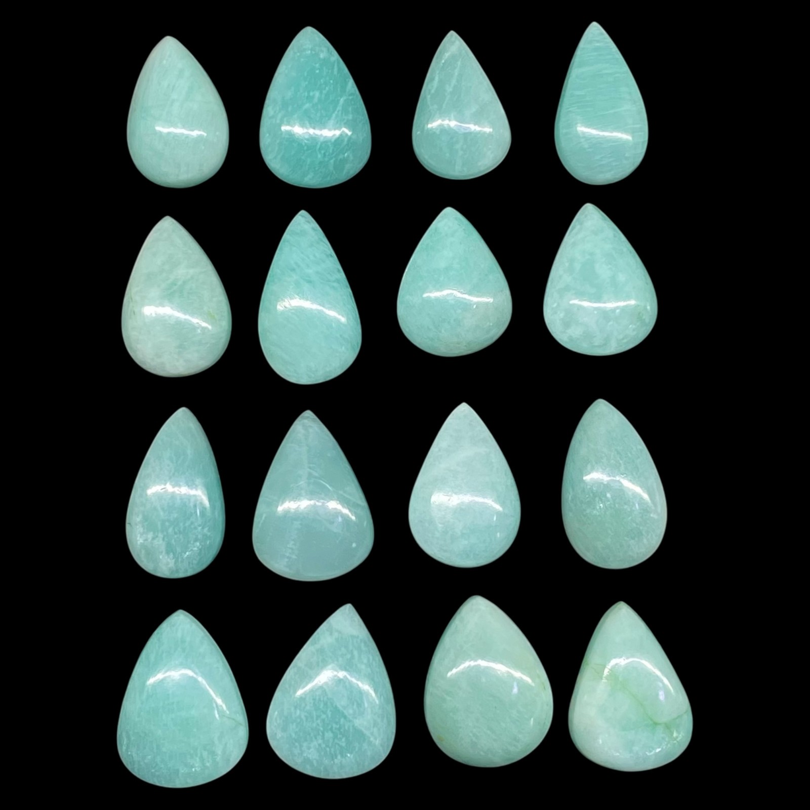 16 Pcs Natural Amazonite 25-29mm Huge Pendant Size Loose Cabochon Gemstones Lot