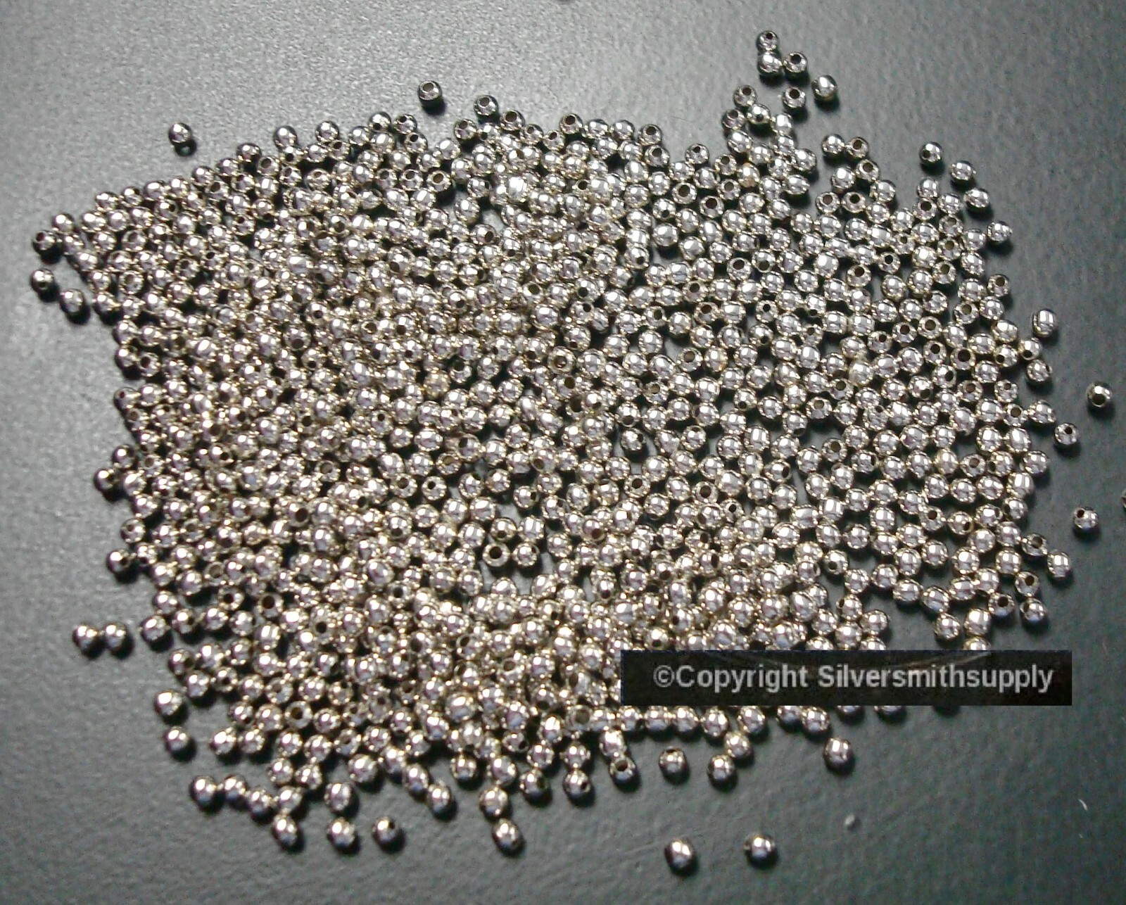 WHITE GOLD plated 2mm round seamed smooth spacer beads 1000 pcs FPB173C