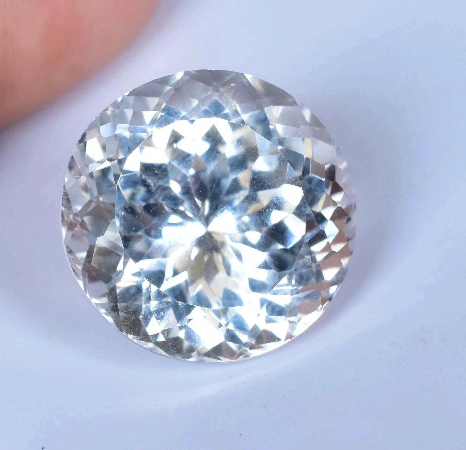 8 mm Natural White Montana Sapphire Round Cut Certified Loose MR Gemstone M02 A+