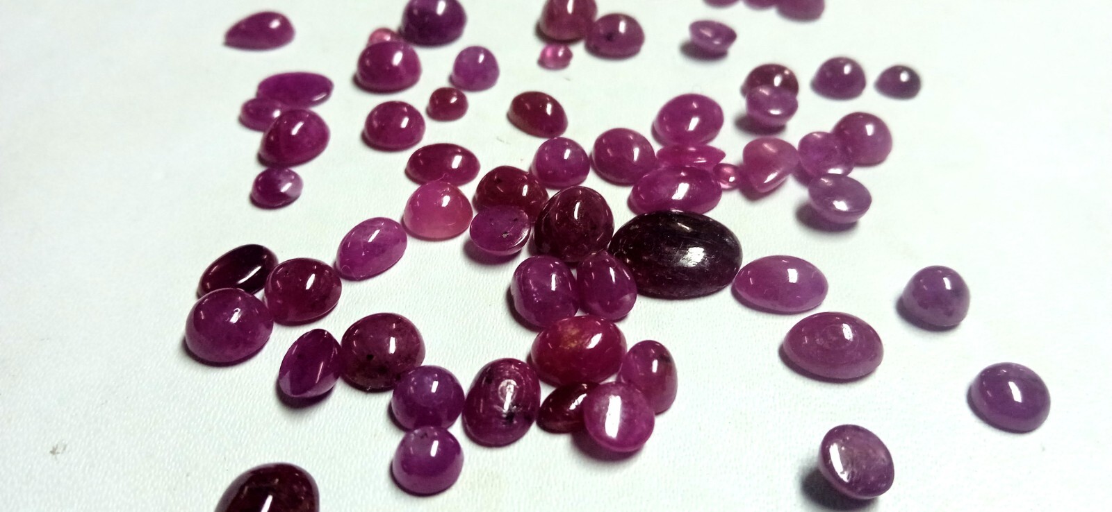 Natural Ruby Cabochon 4mm 9x11mm Round Oval Gemstone 62 Piece 58.85 Cts Lot