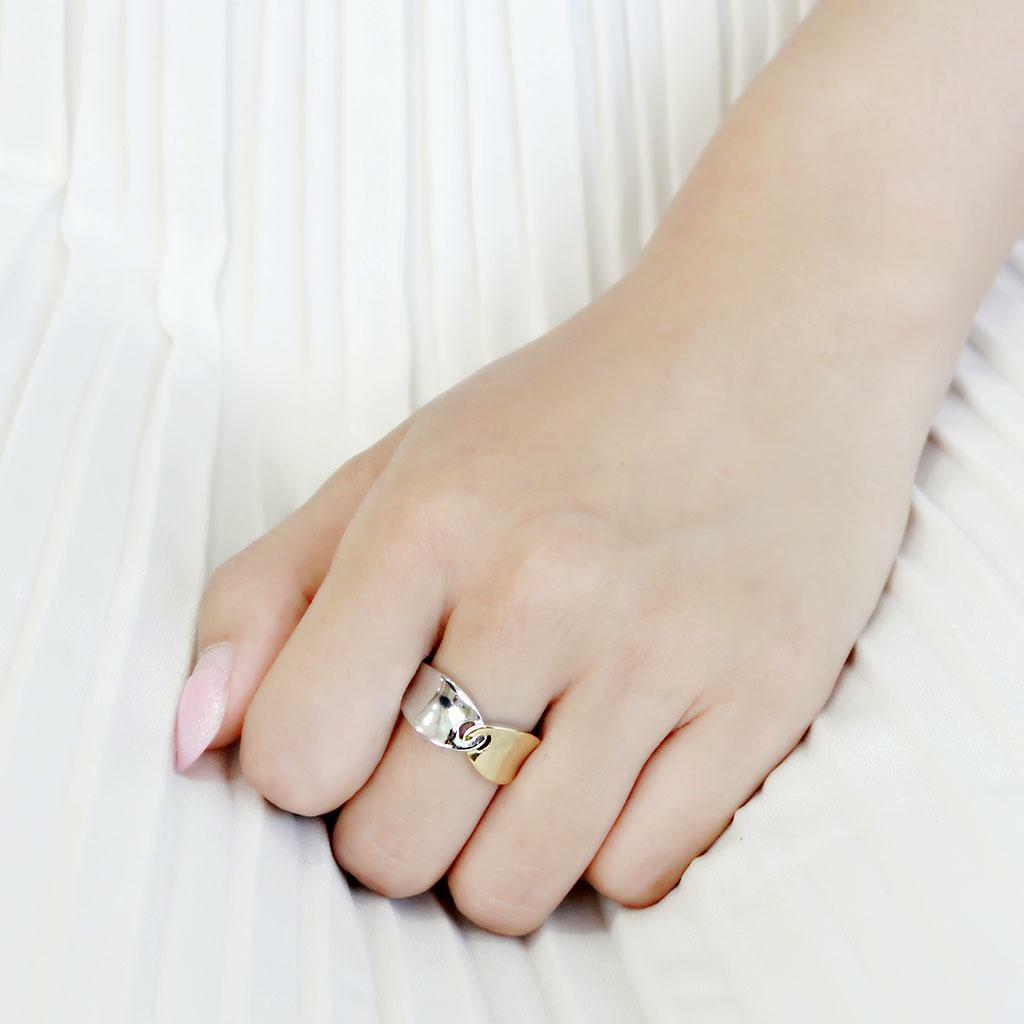 TK3630 – Two-Tone IP Gold (Ion Plating) Stainless Steel Ring with No Stone
