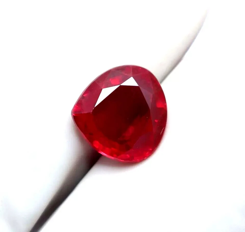 Natural Red Ruby Pear Cut 4.30 Ct Certified Loose Gemstone With Free Gift