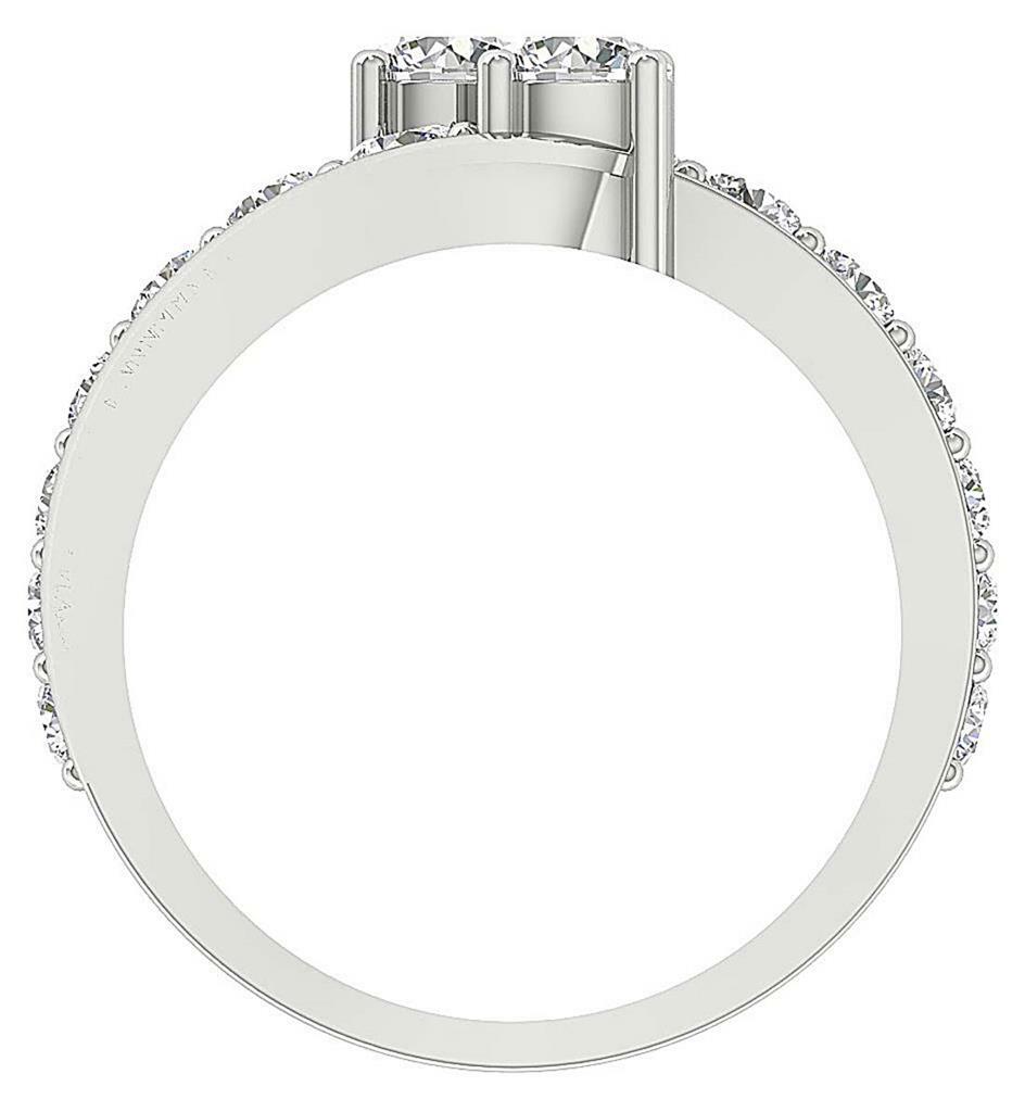 Forever Us Two Stone Journey Solitaire Ring I1 G 2.10Ct Natural Diamond 14K Gold