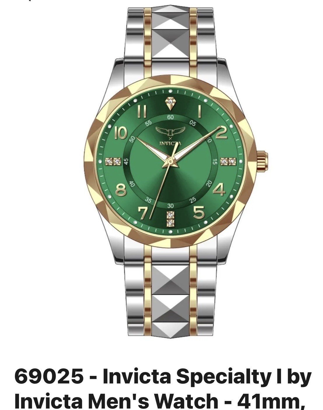 Invicta Specialty I by Invicta 60925 Mens Watch 41mm Gold Green Steel New
