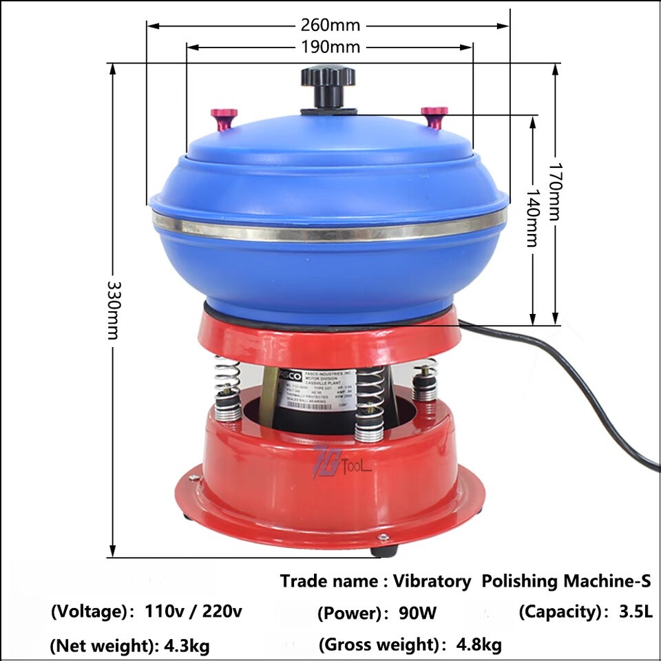 110V/220V Jewelry Vibrating Tumbler Tumbling Polishing Machine Metal Polisher