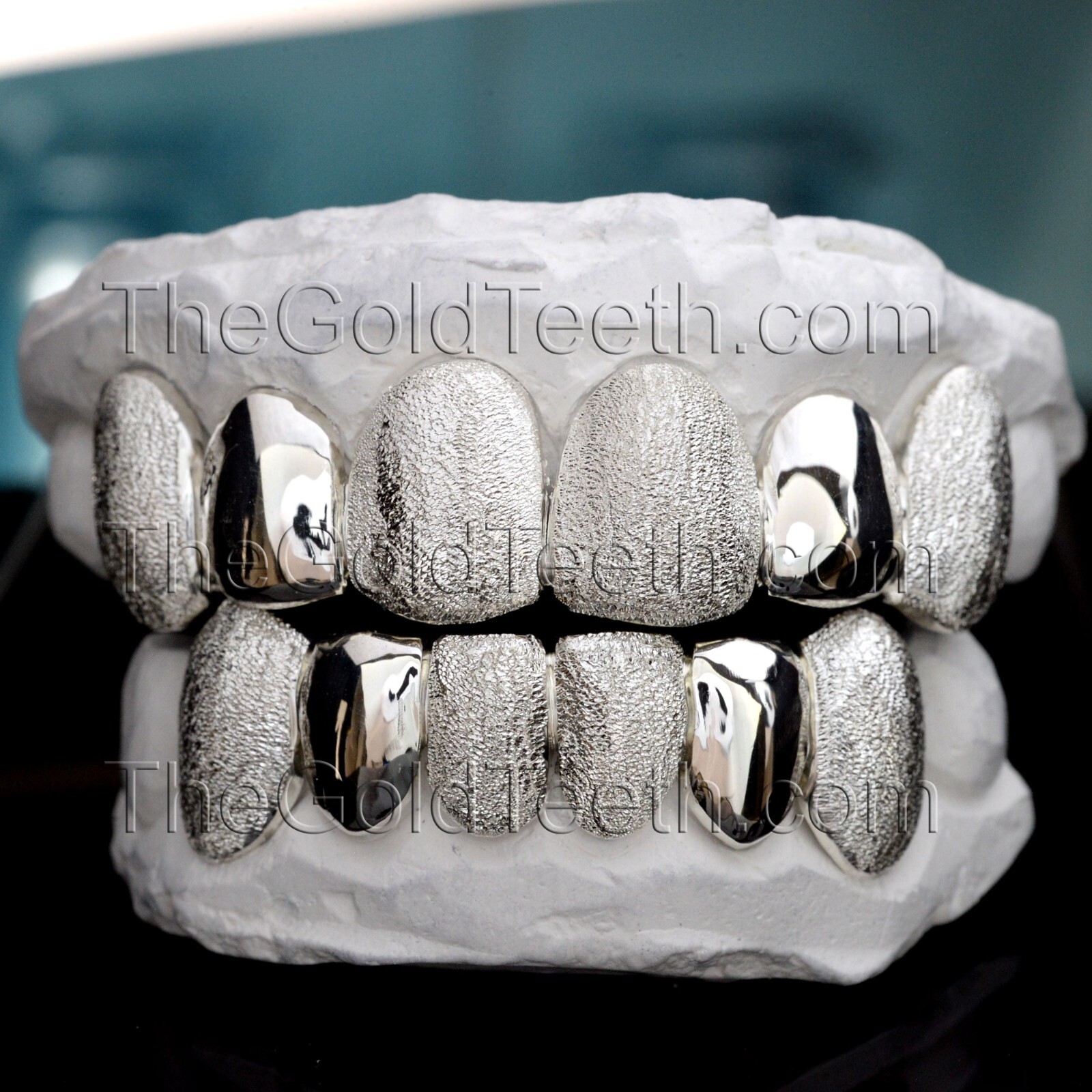 Custom Grillz .925 Sterling Silver Diamond Dust Handmade Real Grill Teeth