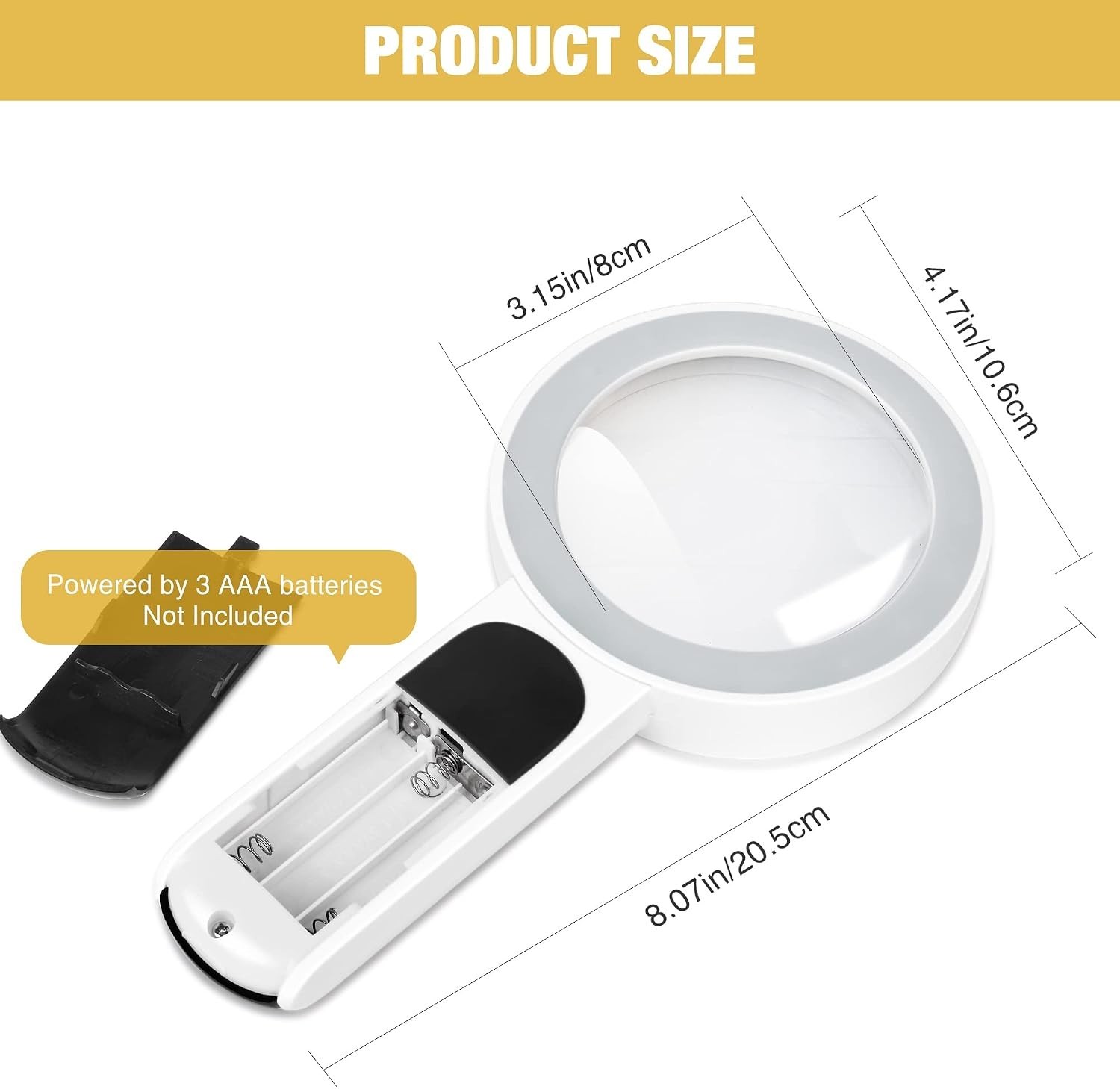 Portable LED Magnifying Glass for Seniors – 3 Lighting Modes for Optimal Reading
