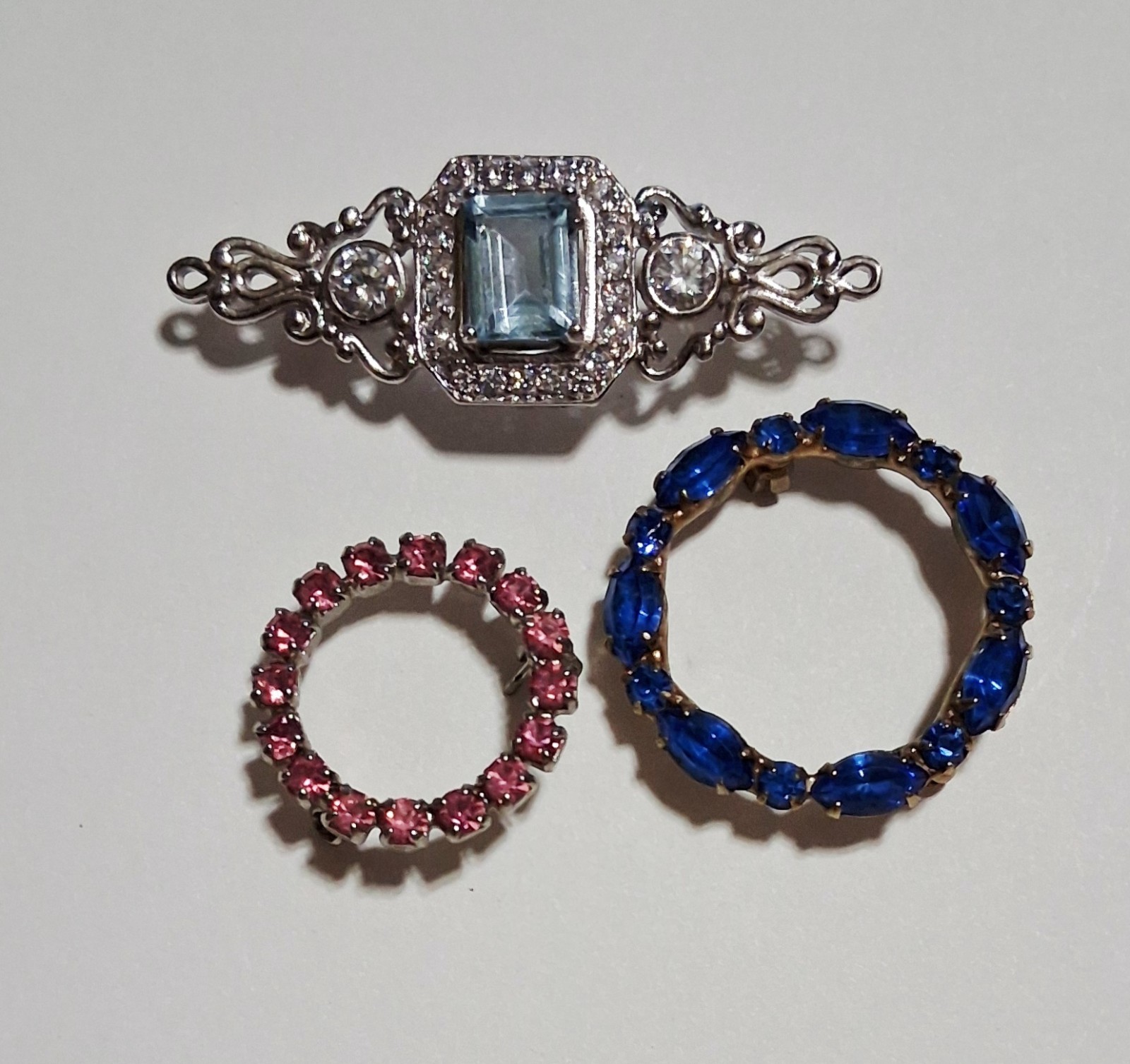 Cluster 3 Pins Vintage 2 Circle & 1 Bar Pins Alexandrite