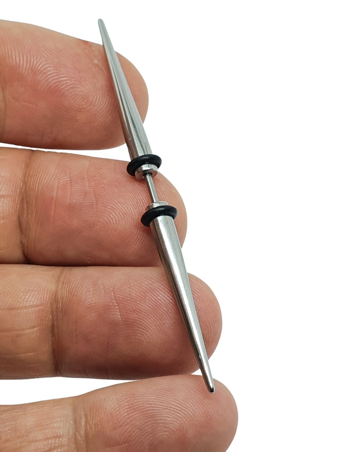 Large Double Spike Septum Bar Cone 16g (1.2mm) 60mm 316L Jewellery Piercing