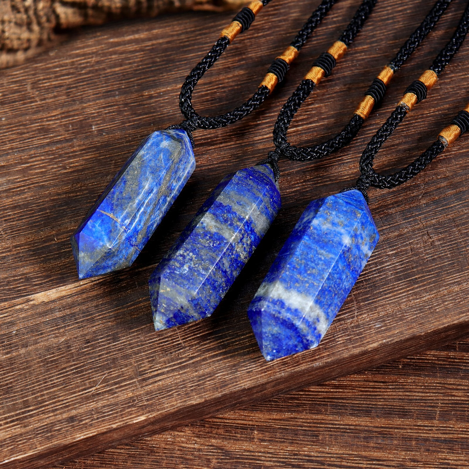 Natural Stone Hexagonal Points Pendant Healing Crystal Amulet Unisex Necklace