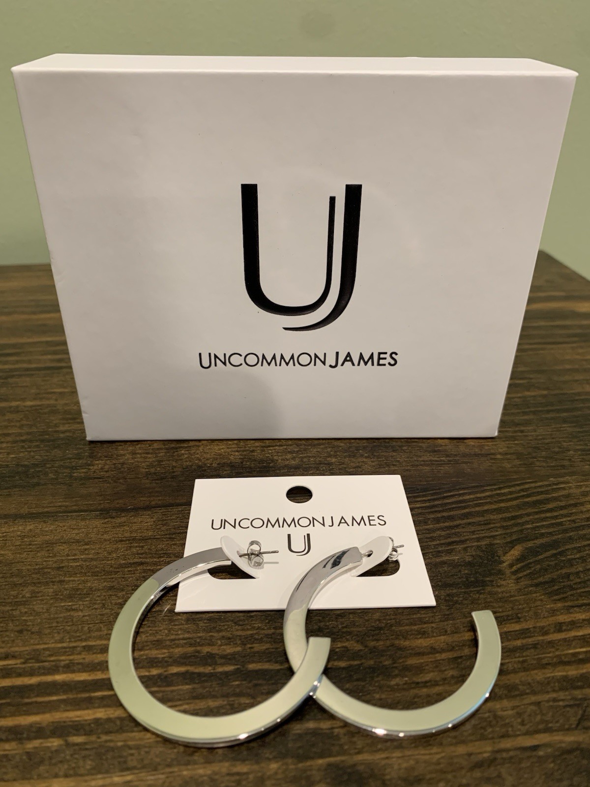 UNCOMMON JAMES Silver Hoop Earrings NWT in Box