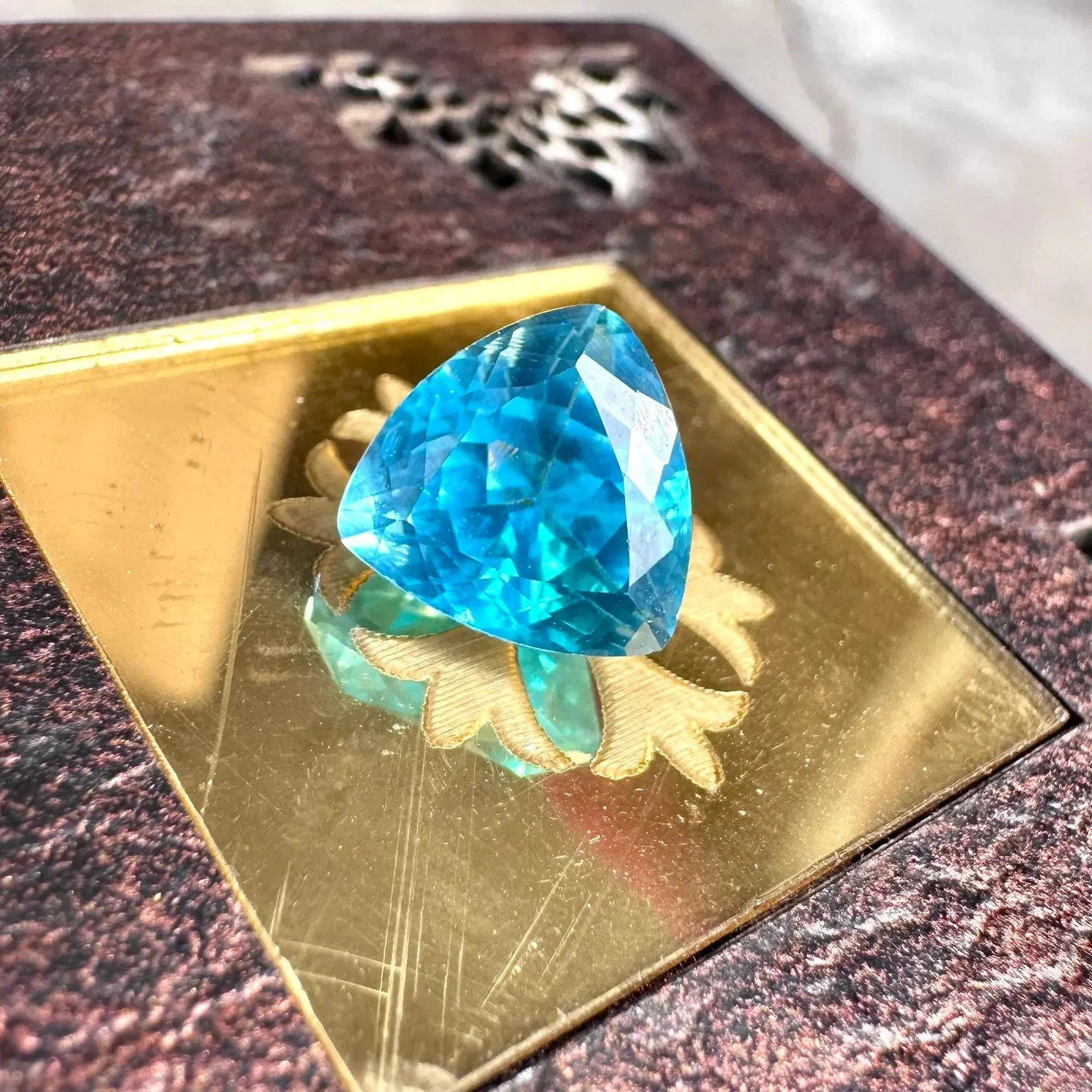 Natural Certified Neon Blue Paraiba Tourmaline 12 Ct Trillion Cut Loose MR Gems