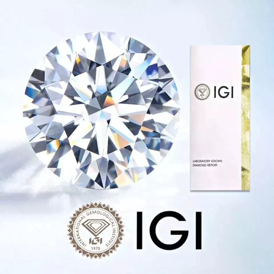 5 Carat Round Brilliant Lab Grown Diamond D VVS1 IGI Certified Premium Quality