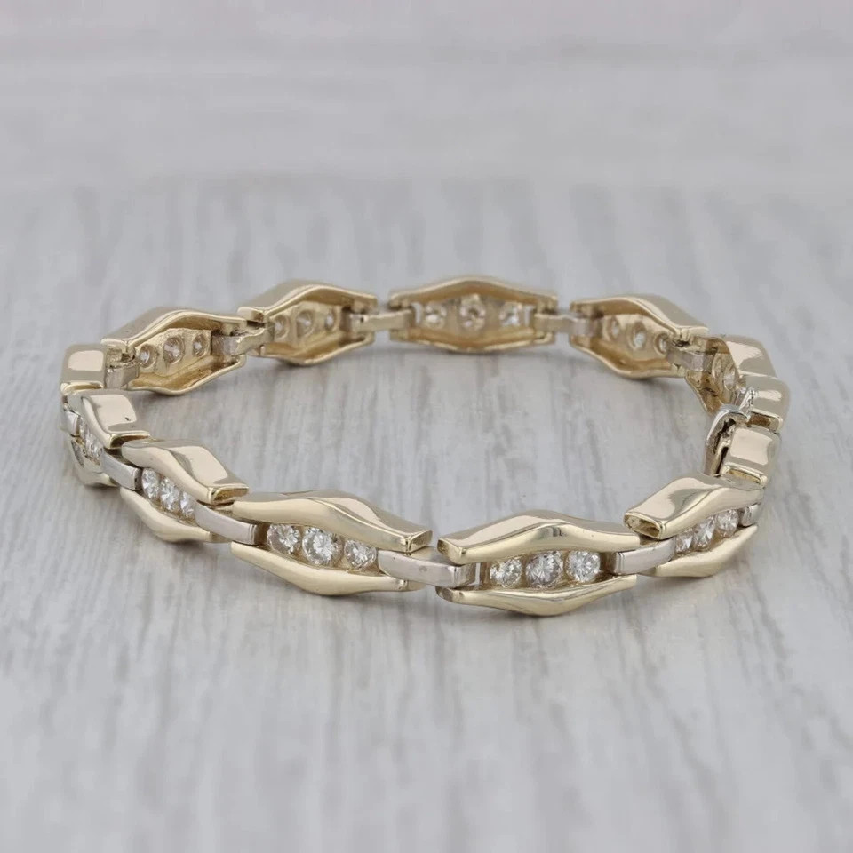 5 Ct Round Cut White Moissanited Women’s Tennis Bracelet 14k Yellow Gold Plated