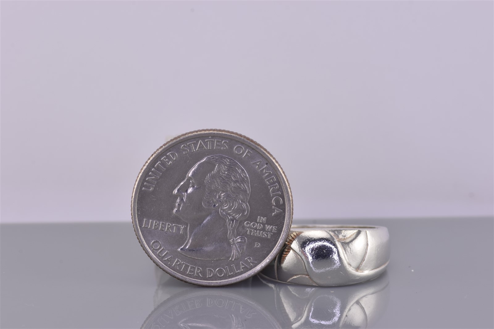 CMI Sterling Silver Flat Fold Over Carved Swirl Dome Band Ring 925 Sz: 8