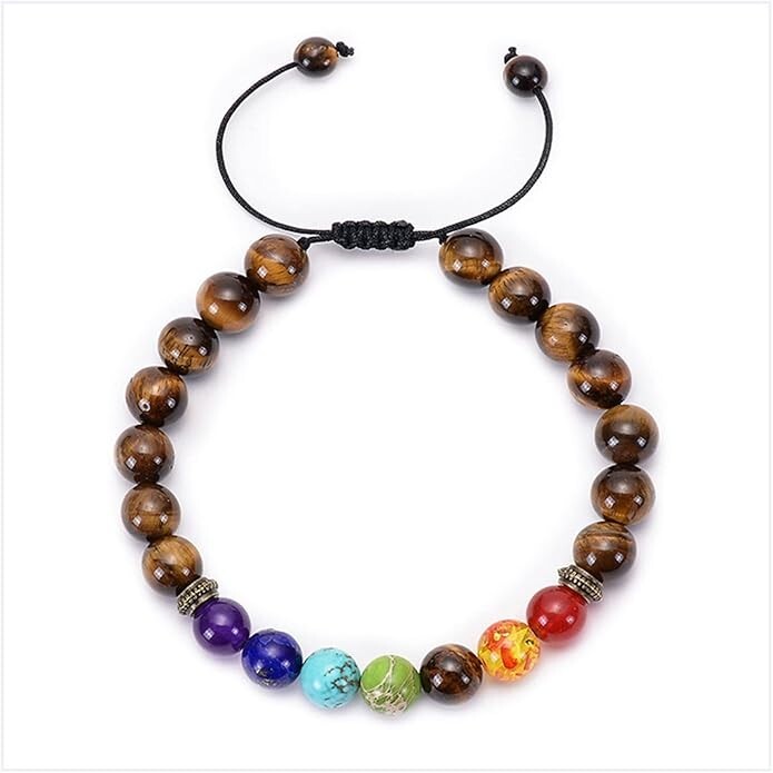 7 Chakra Rainbow Men Bracelet Reiki Healing Energy Bracelets for Birthday Gifts