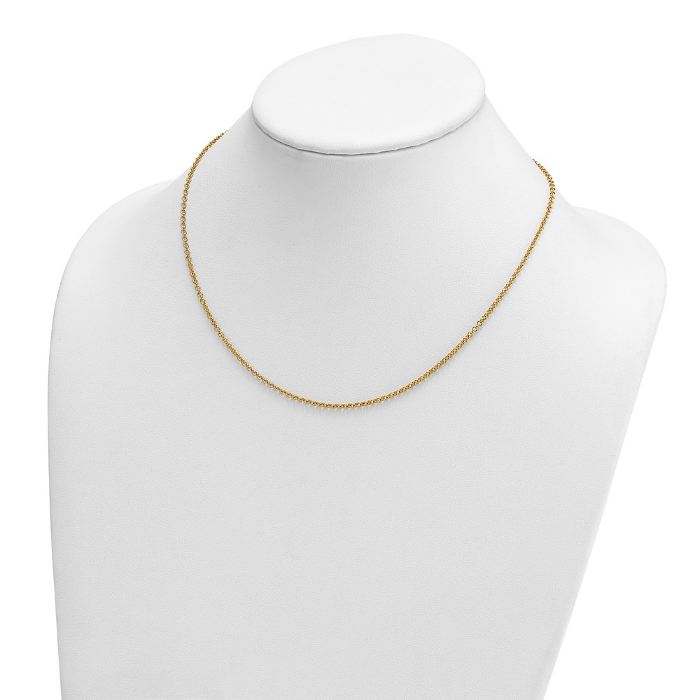 14k Yellow Gold Polished 2.0mm Solid Cable Chain Necklace 18″