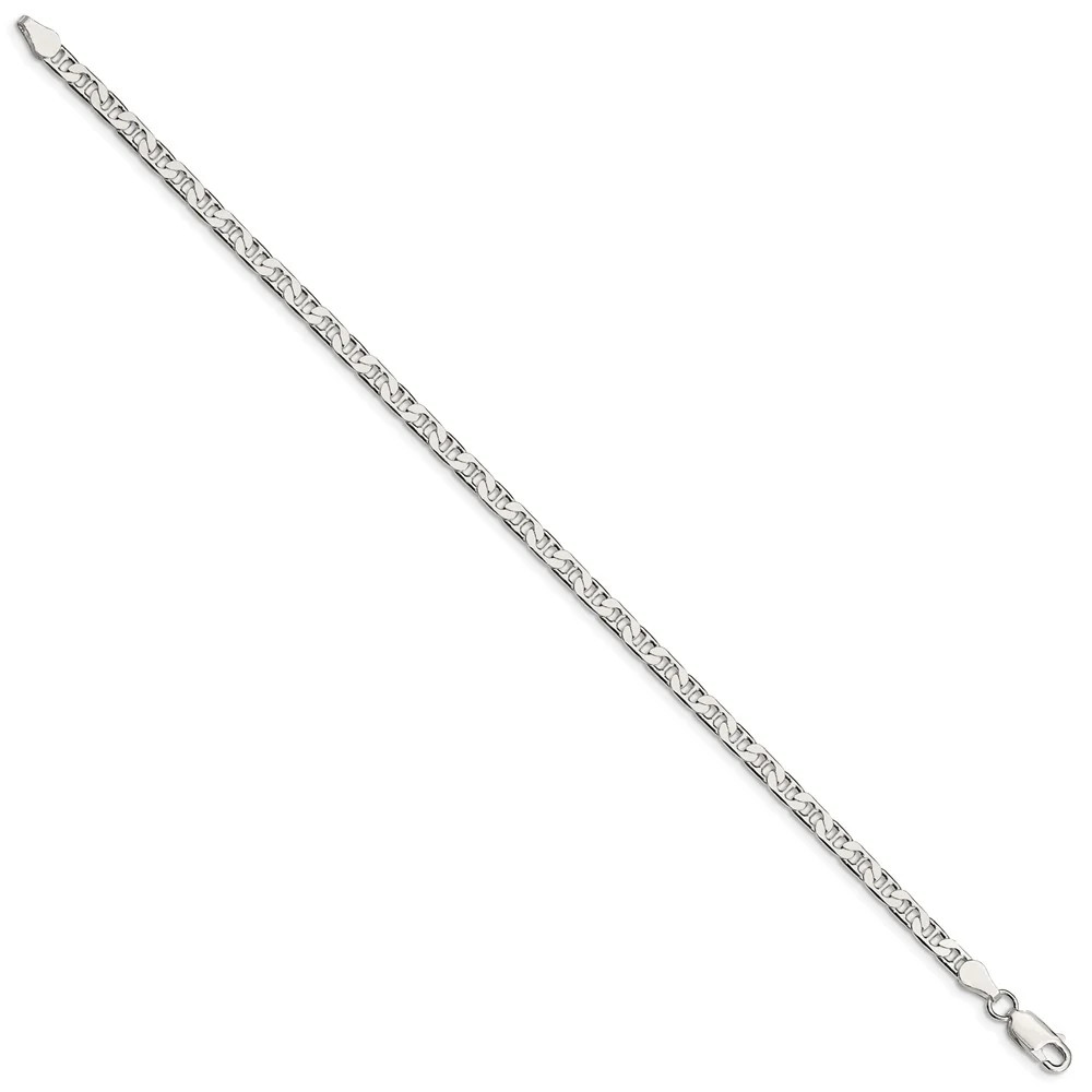 Sterling Silver 3.75mm Flat Anchor Chain Bracelet 7″-9″