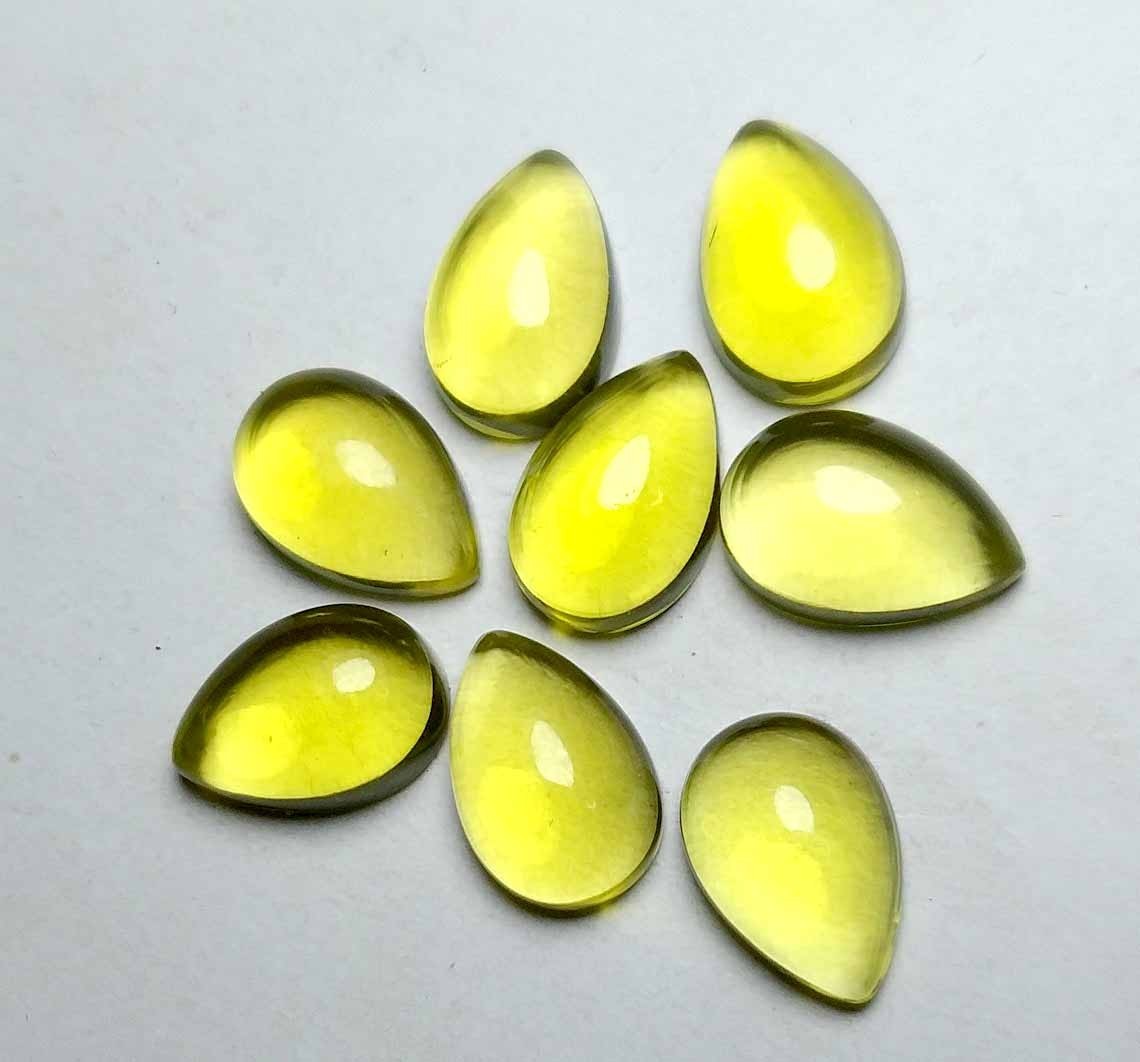 Lemon Quartz Pear Cabochon 5x7mm To 20x25mm Natural Loose Gemstone