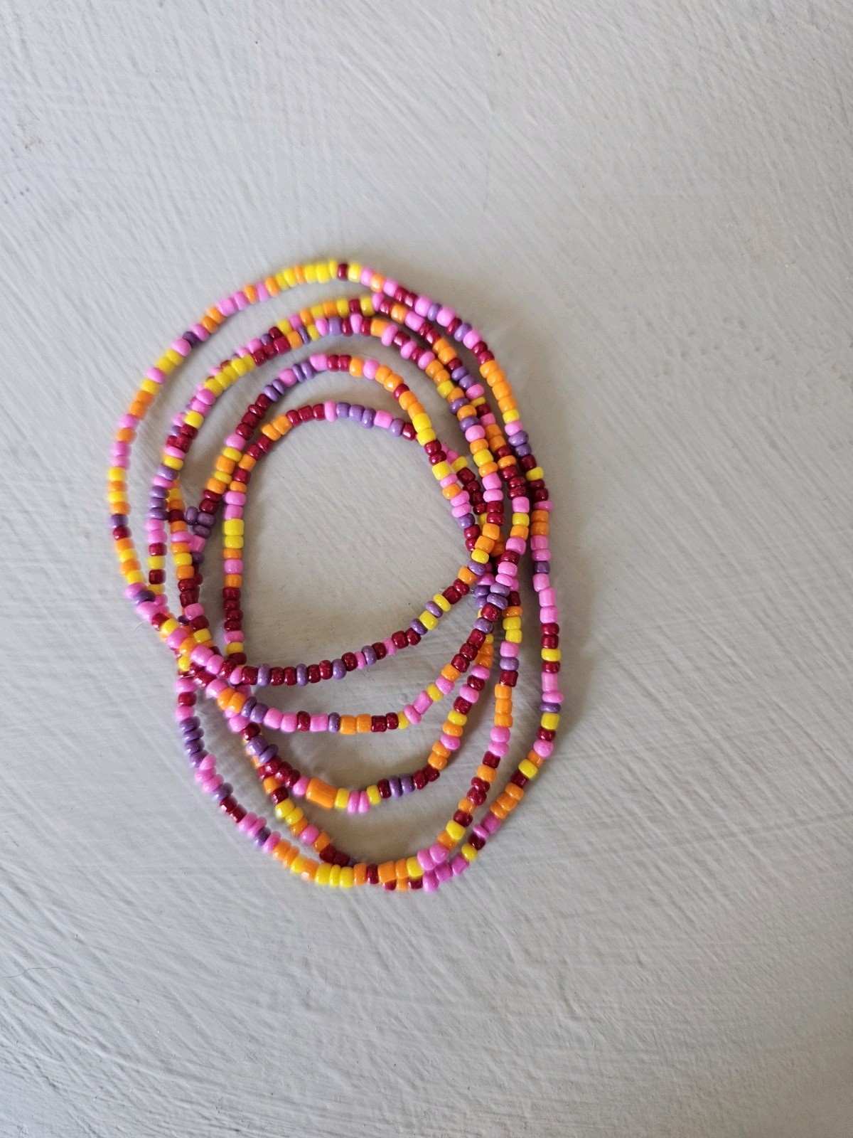 Handmade Seed Bead Stretch Bracelet /Necklace. Wrap 4 To 5 Times Boho Bouquet