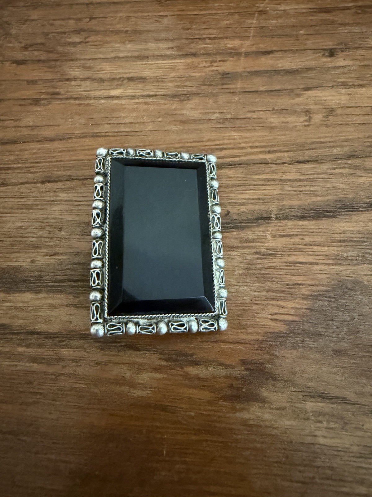 Victorian 1900’s Glass/Silver Mourning Dress Clip