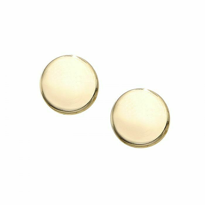 1/4″ Polished Circle Stud Earrings Real 14K Yellow Gold 0.5g