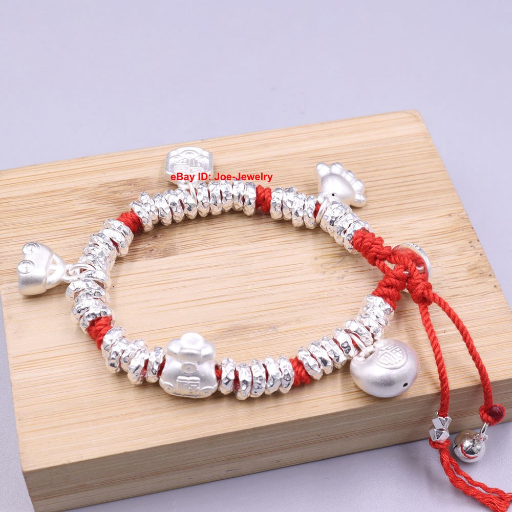 Pure Sterling Silver 925 Bracelet OWN Design Car Wealth Charm Fit Wrist 6.5inch